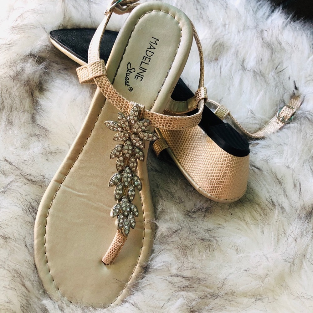 Madeline Stuart Rhinestone Wedge Sandal Sz 8.5